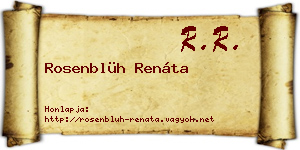 Rosenblüh Renáta névjegykártya